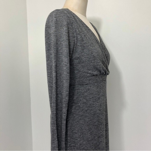 Athleta Dress Womens Small Gray Heathered Wrap It Up Long Sleeve Knit Surplice - Picture 12 of 16